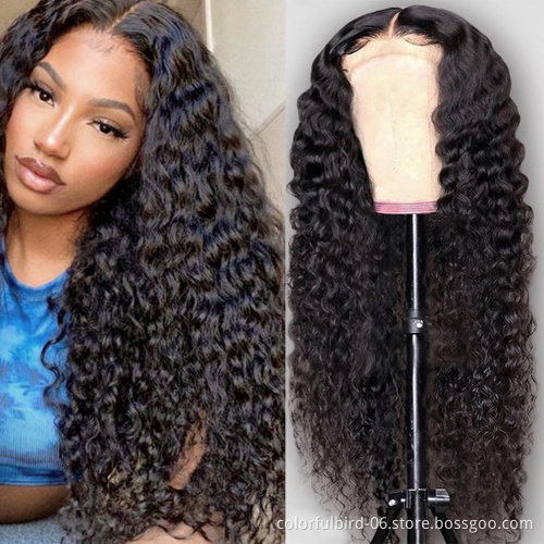 5x5 Closure water wave Human Hair Wigs 150% 180%Density hair Wig HD Transparent Lace Frontal Wig water